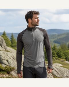Merino Longsleeve mit Halbzip Braun | Icebreaker | M | Longsleeves